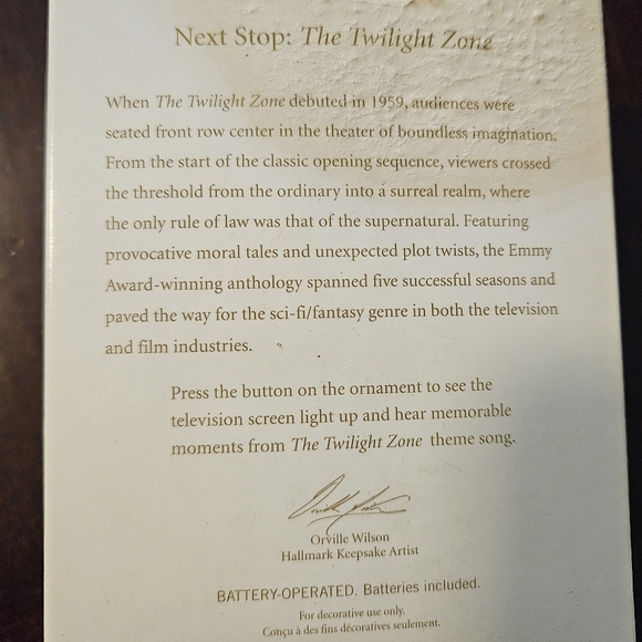 2009 Hallmark Keepsake Twilight Zone Decoration - Picture 4 of 4